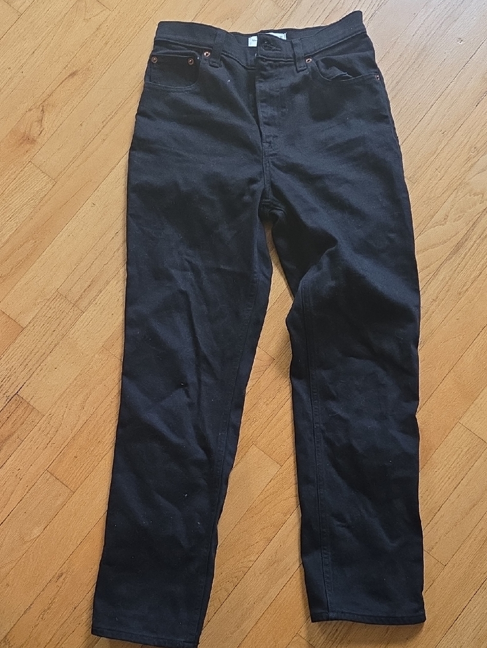 Abercrombie Black Jeans 90s Straight Ultra High Rise 27 SHORT